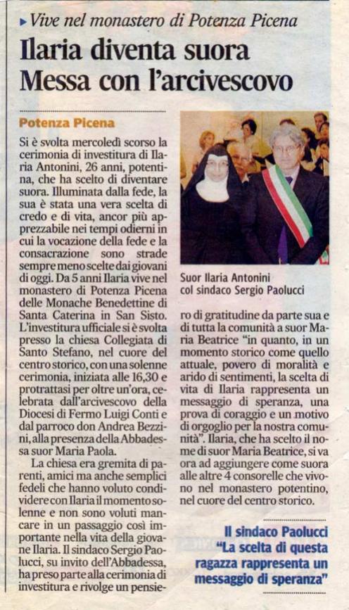 Corriere Adriatico - cronaca locale del 6/10/2012.