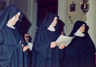 Suor Maria Paola Bernardi il giorno della sua Consacrazione Monastica 10-2-1968. Foto di Bruno Grandinetti.