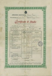 Certificato di Studio di Amedeo Morganti. Per gentile concessione di Giovannina Morganti.