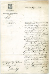 Lettera del Sindaco di Trecenta al Sindaco di Potenza Picena del 18-3-1878. ASCPP.