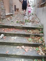 Le condizioni della scalinata di Via Trento dopo la tromba d'aria del 9 luglio 2019.